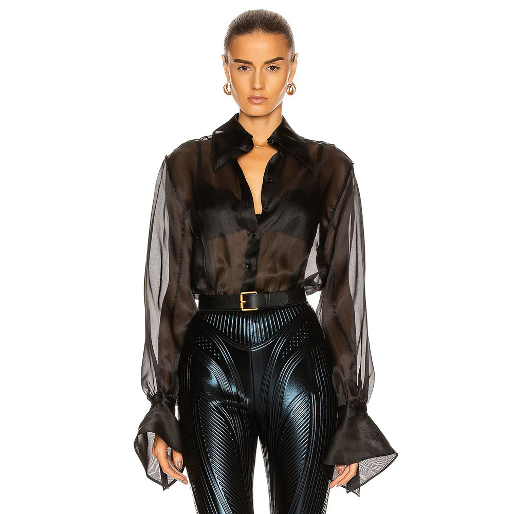 MUGLER Sheer Bodysuit-1