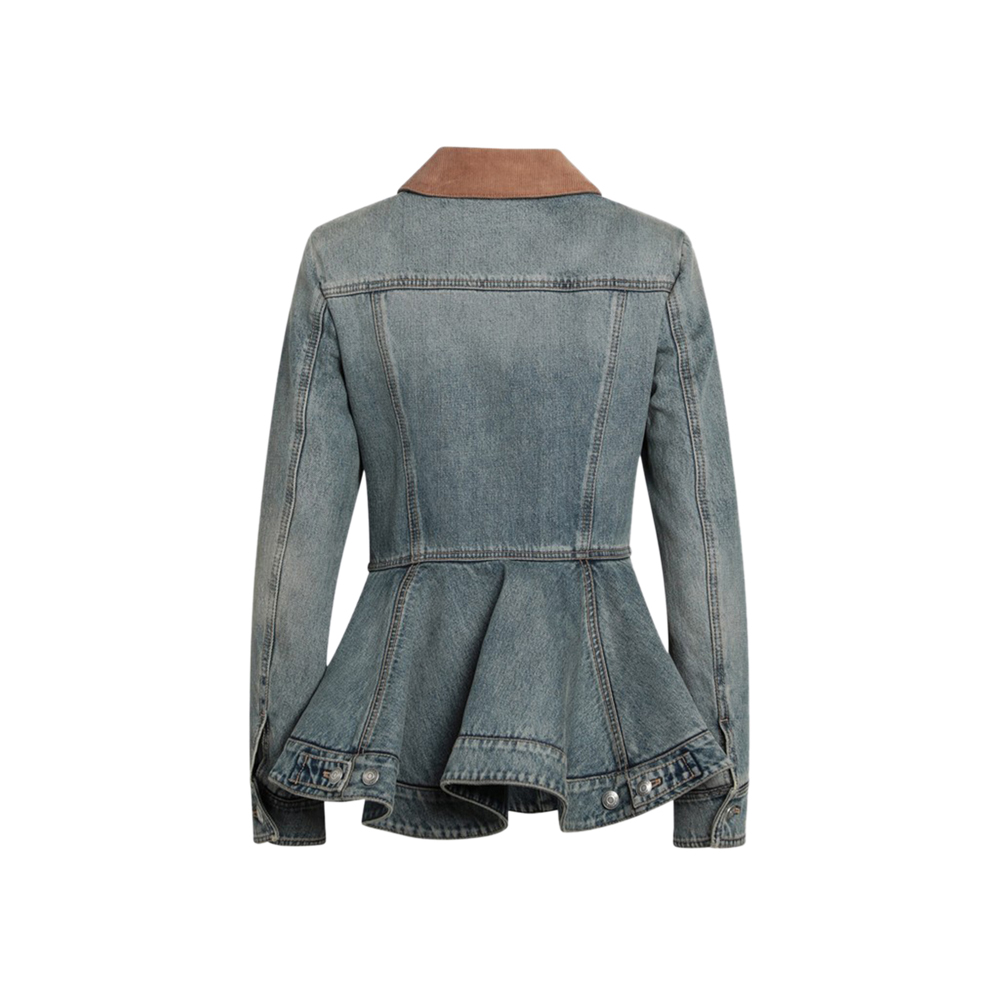 ALEXANDER MCQUEEN Ruffles Denim Jacket-2