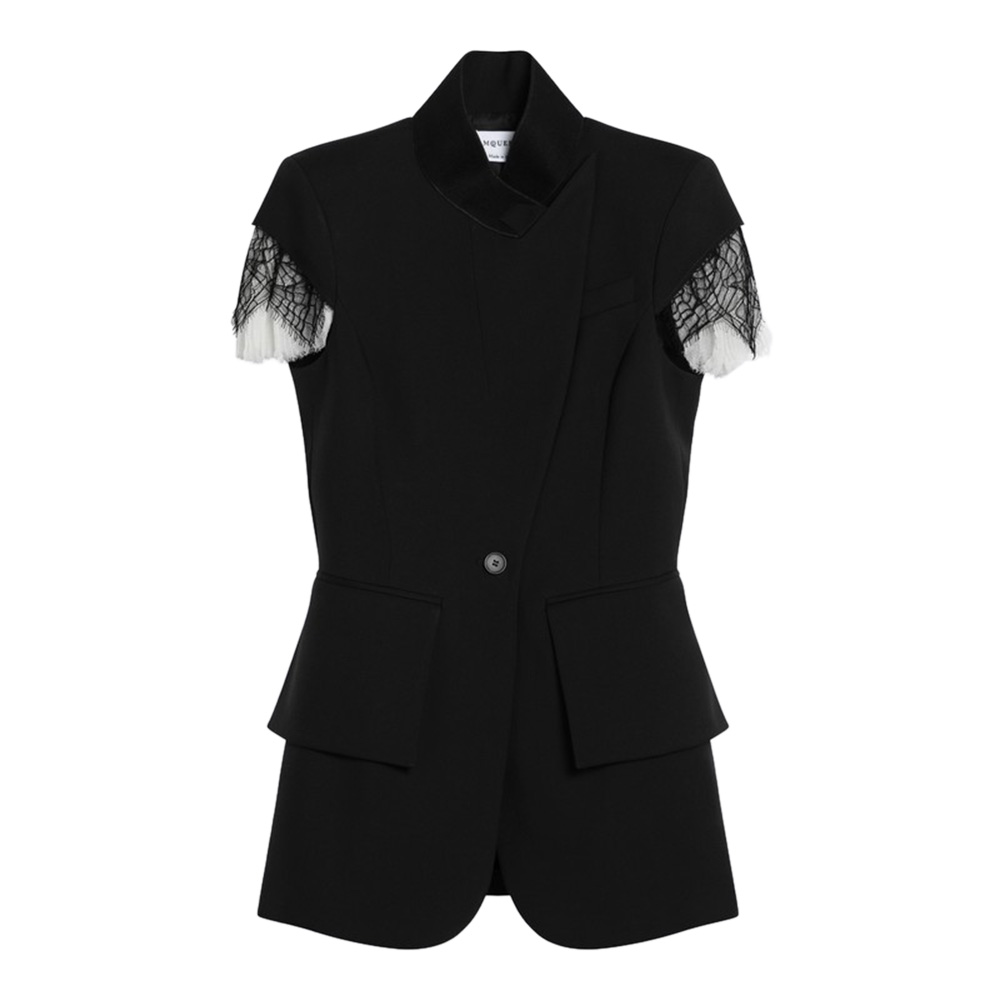 ALEXANDER MCQUEEN Sleeveless Spider Web Lace Jacket-1