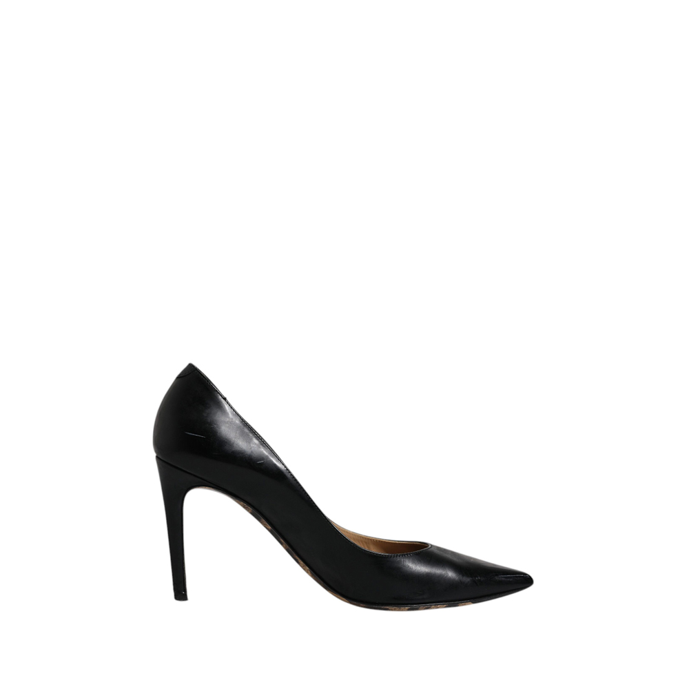 DOLCE & GABBANA Black Calf Leather Stiletto Heels Pumps Shoes-1