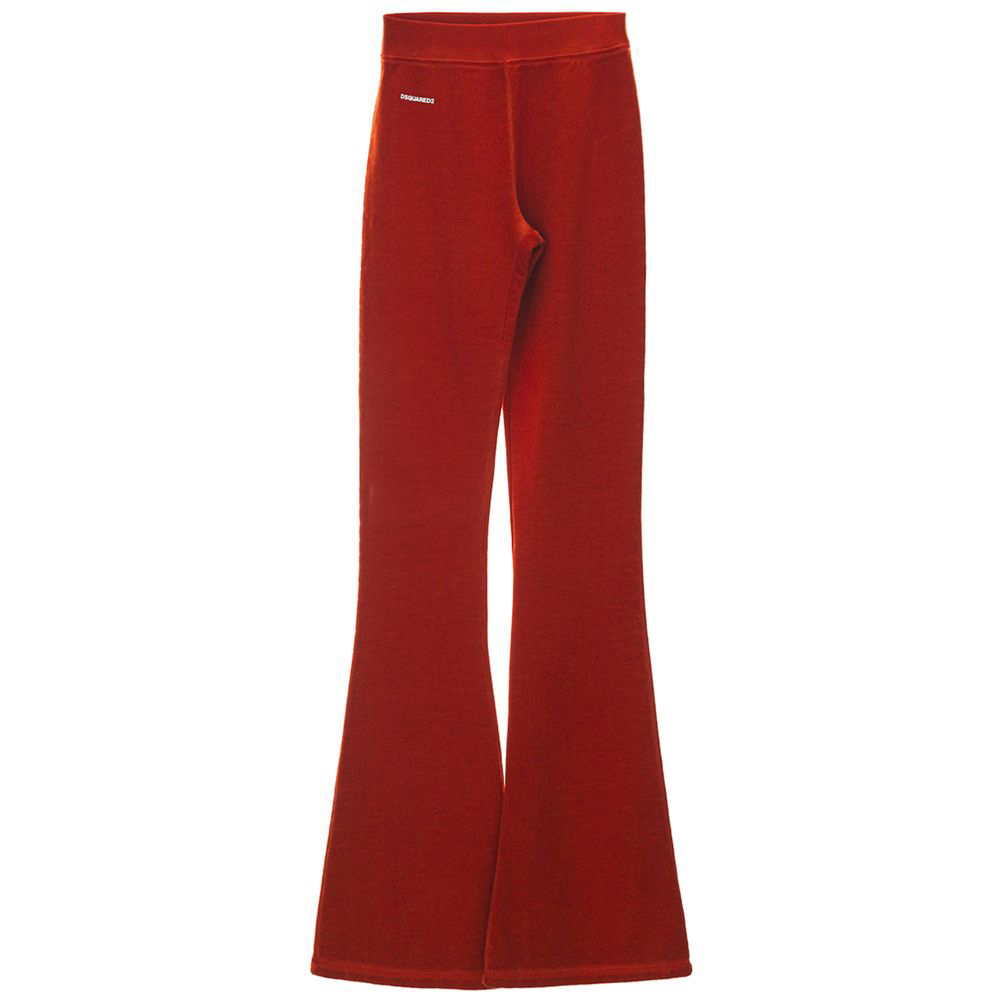 Dsquared² Red Cotton Flared Pant-1