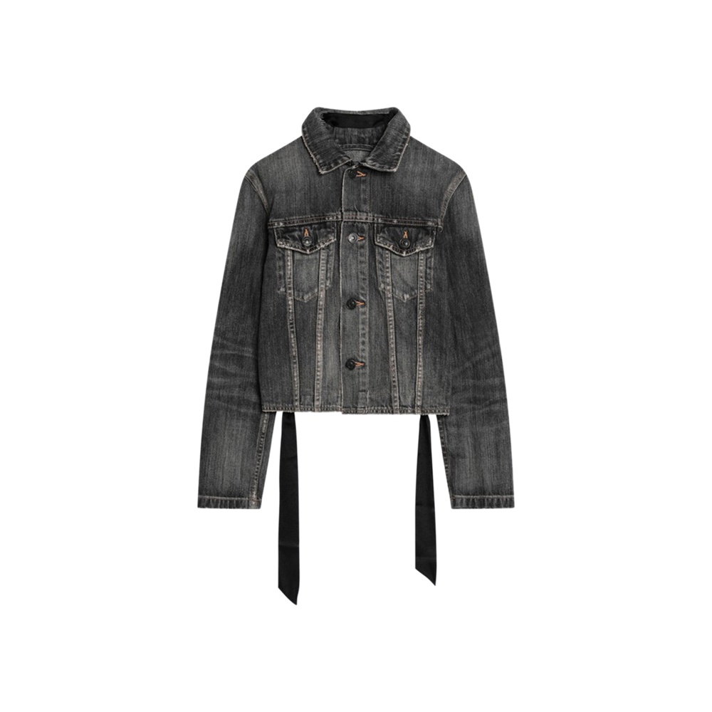 BALENCIAGA Lace Dark Grey Denim Jacket-1