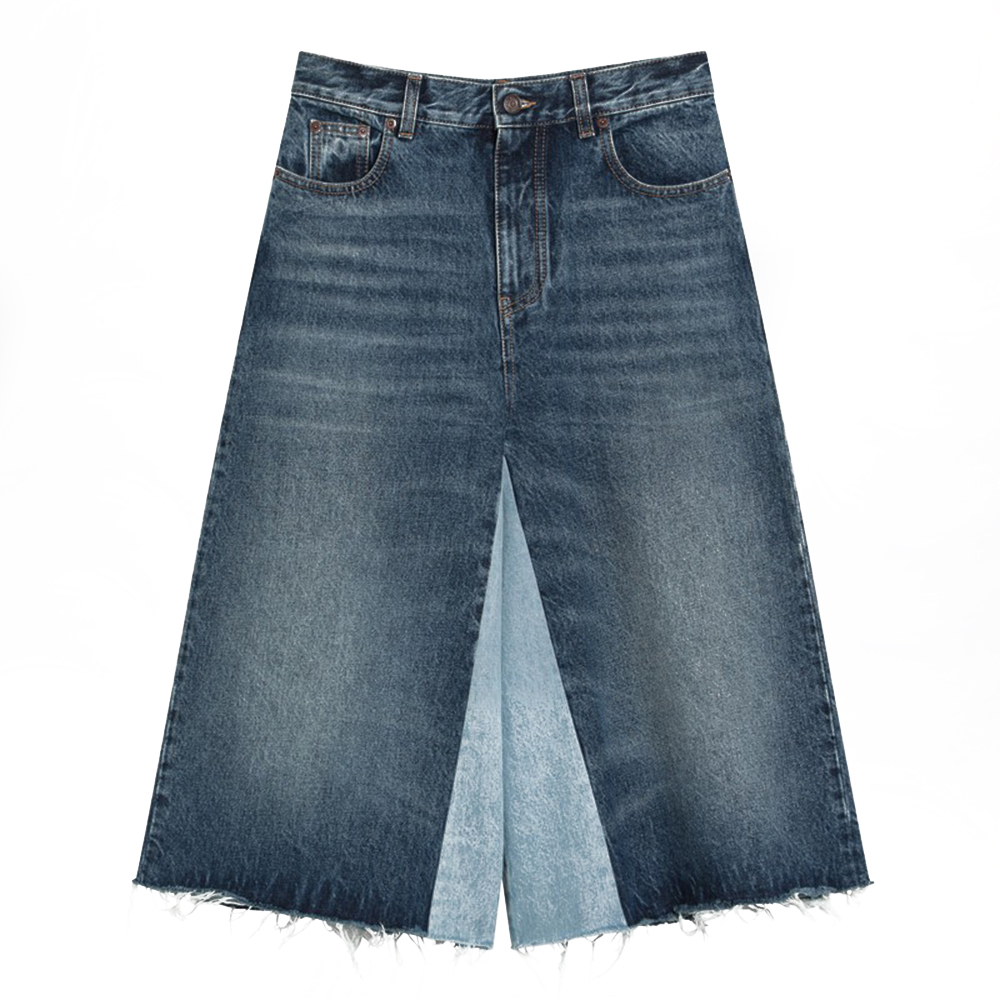 CHLOE Bermuda Patchwork Denim Shorts-1