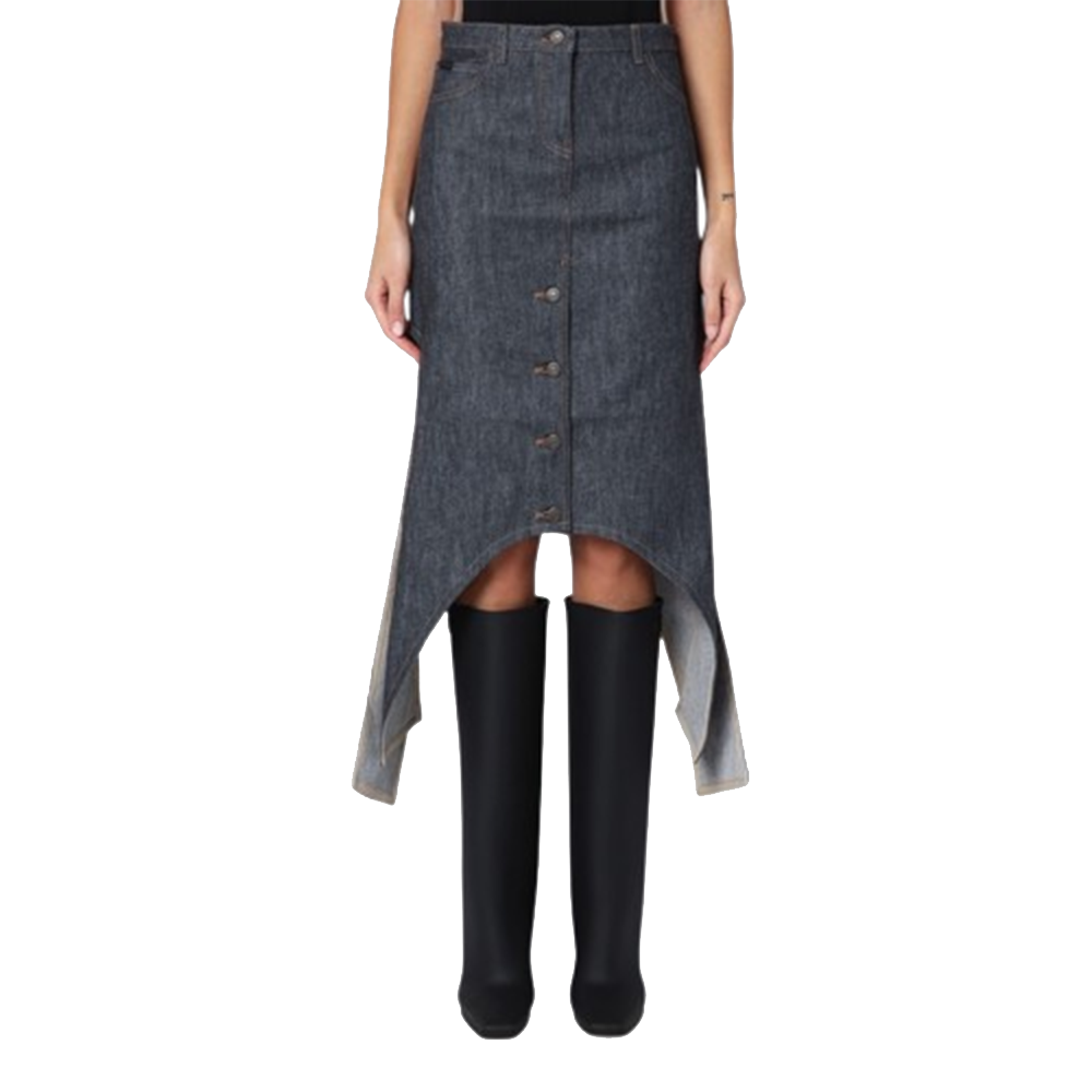 COURREGES Dark Grey Denim Skirt-1