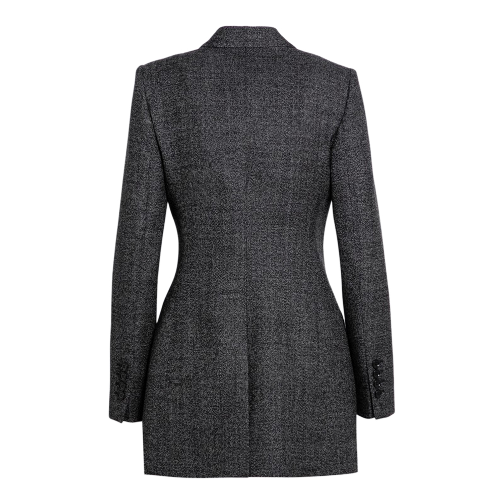 DOLCE & GABBANA Anthracite Tweed Double-Breasted Jacket-2