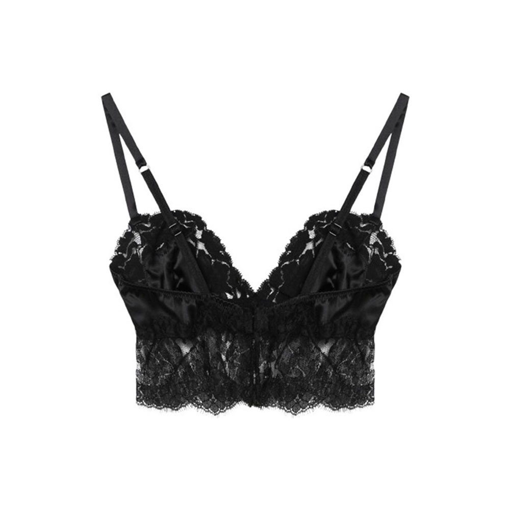 DOLCE & GABBANA Black Bralette Lace Top-1