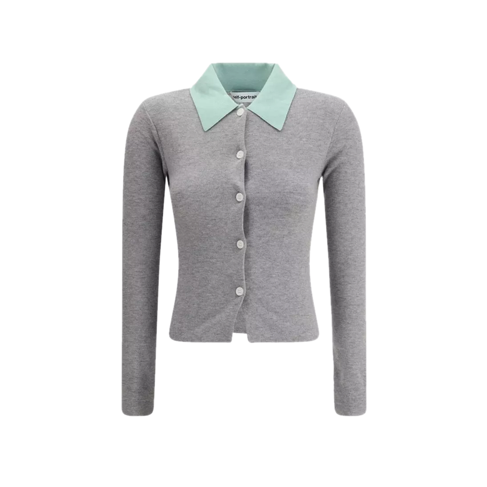 SELF-PORTRAIT Merino Wool Cardigan-1