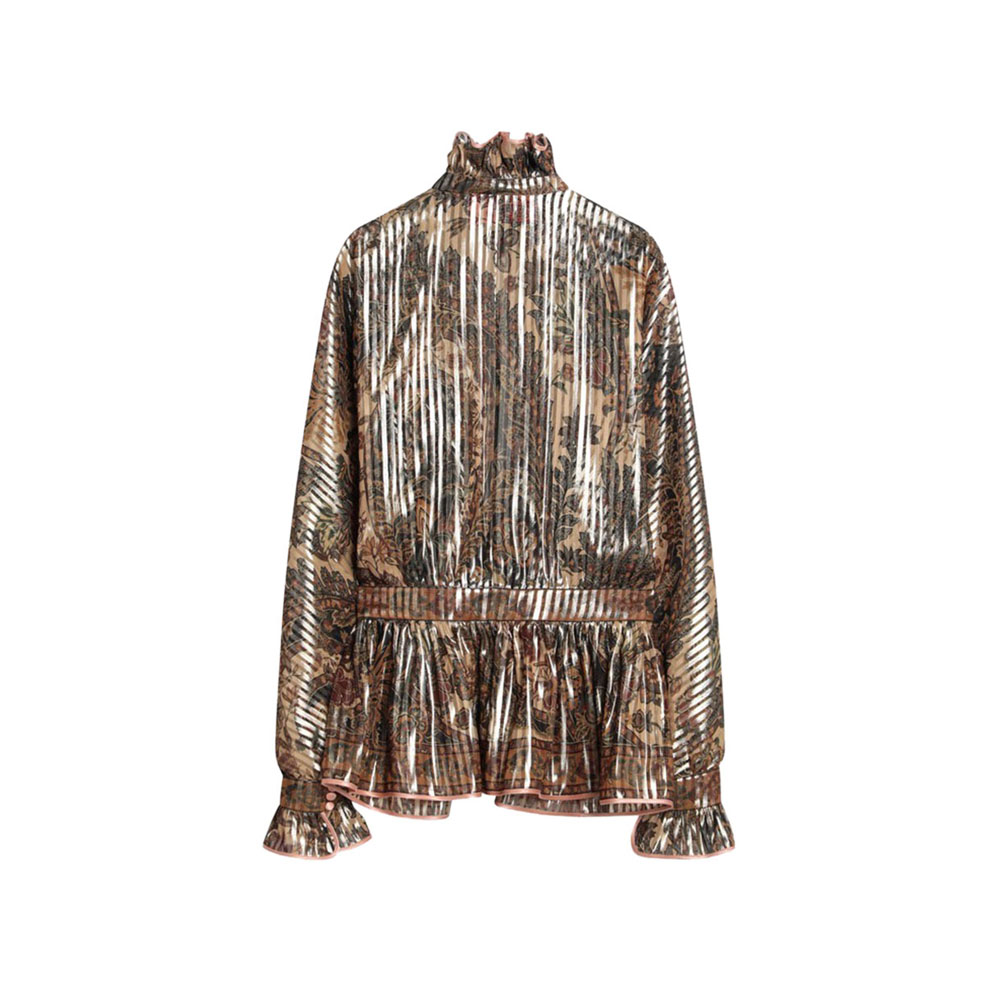 VALENTINO Loose Pleated Silk-Blend Shirt-2