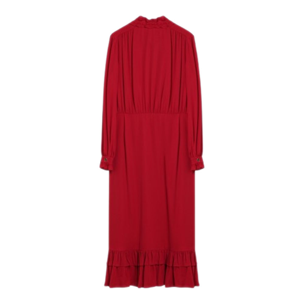 VALENTINO Ruffled Red Dress-2