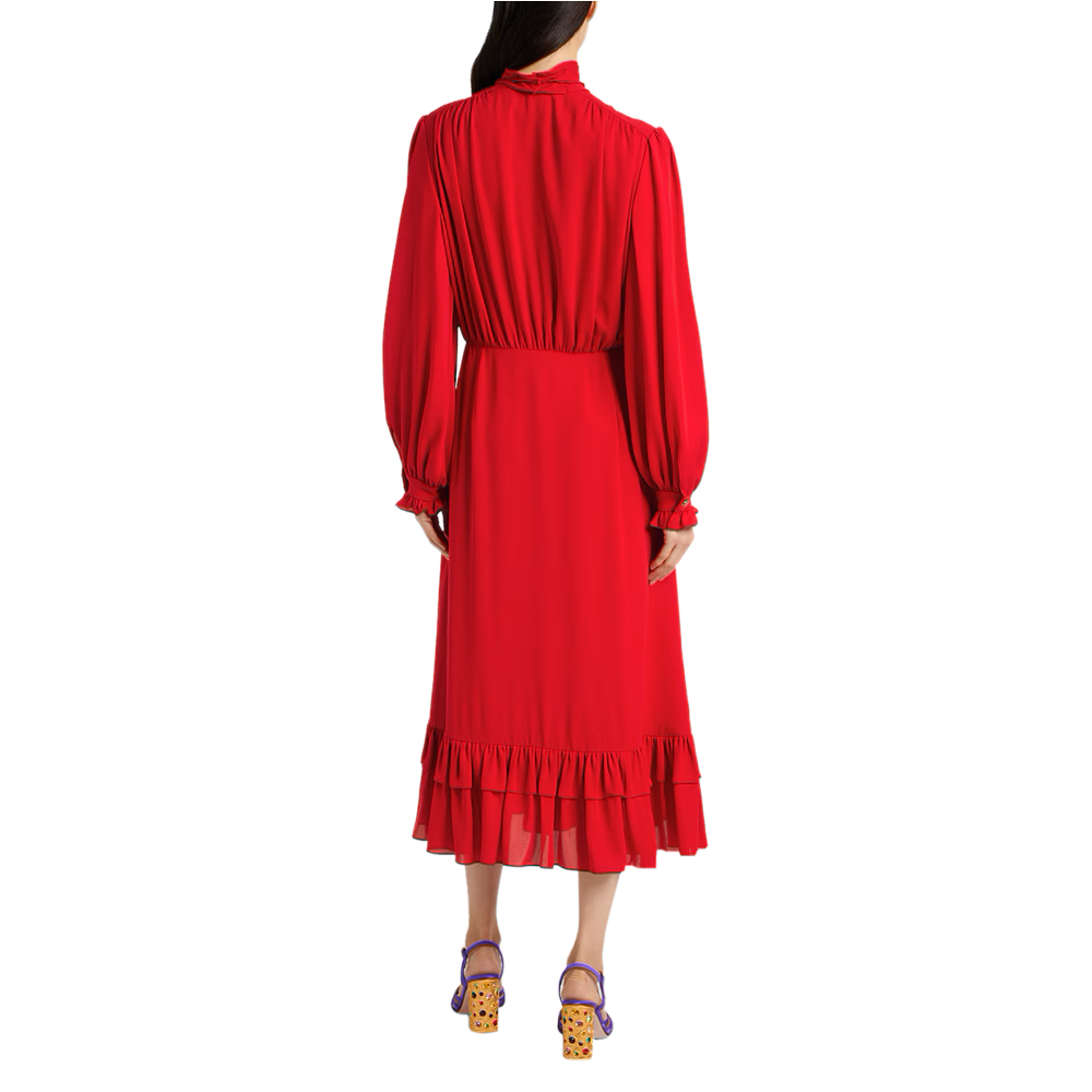 VALENTINO Ruffled Red Dress-4