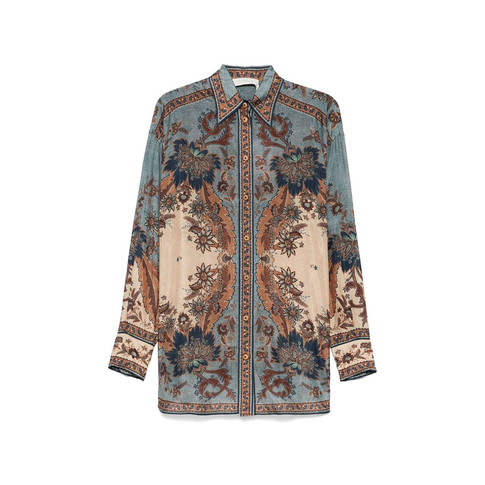 ZIMMERMANN Ruffle Floral-Print Shirt-1